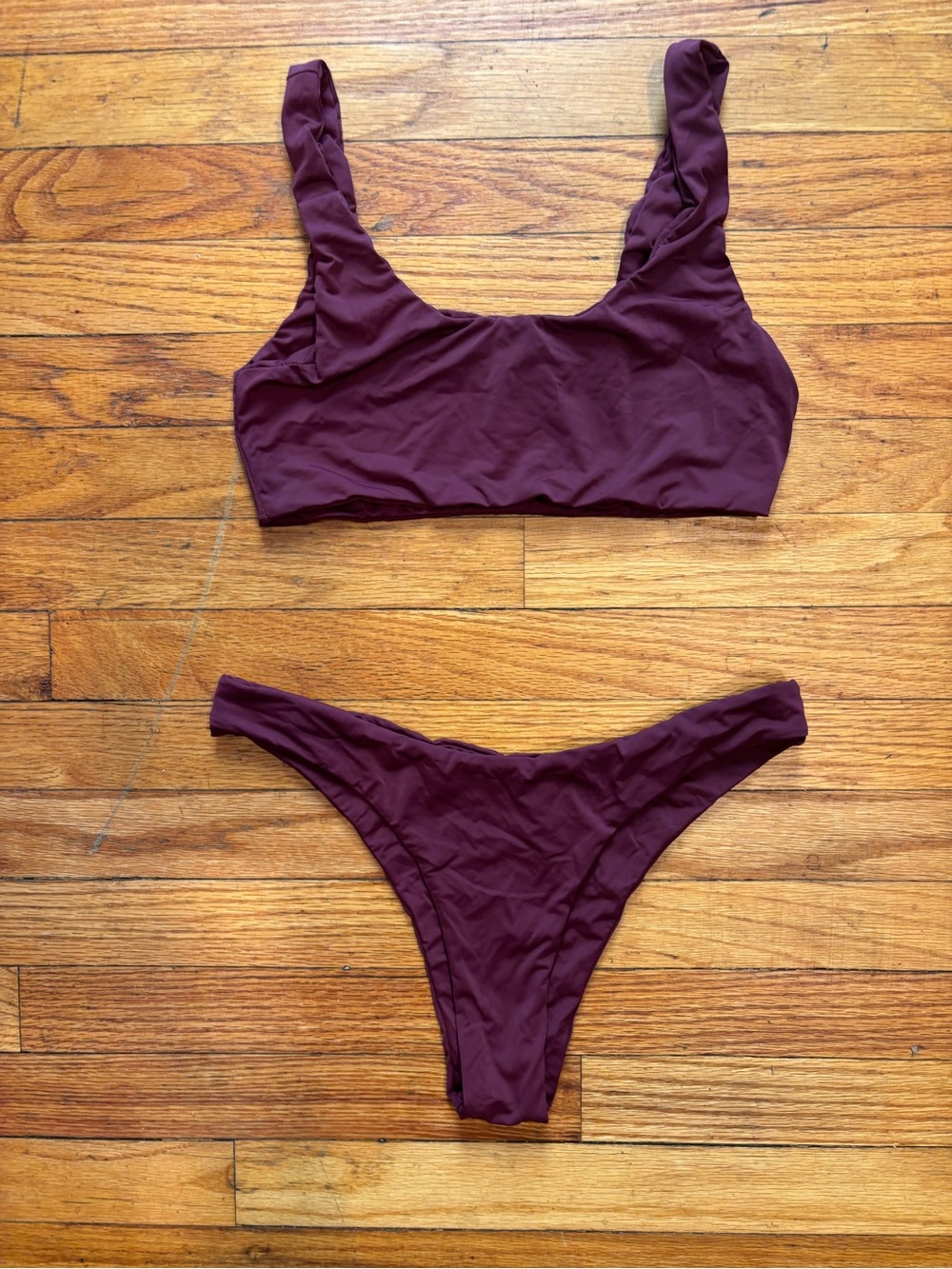 Purple magenta Scoop Neck Two-Piece Bikini